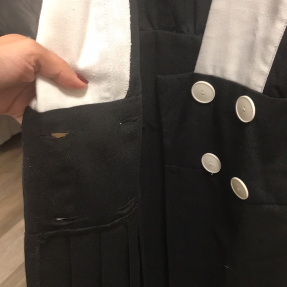 Vintage TJuniors black and cream dress with sleeves - Picture 10 of 10